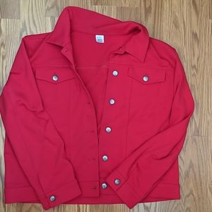 Jockey Person to Person red knit jacket